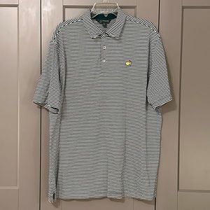 Masters Collection Classic Green White Men’s Striped Pima Cotton Polo XL
